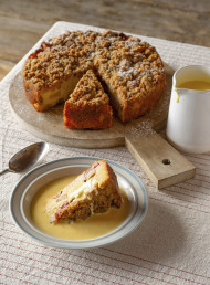 Rhubarb and Apple Crumble Cake