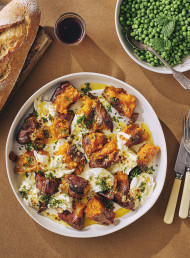 Roasted Sweet Potatoes with Mint, Chilli Butter and Burrata