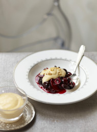Cherries in Kirsch with White Chocolate Mousse 