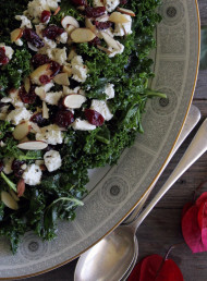 Festive Kale, Cranberry and Goat's Cheese Salad