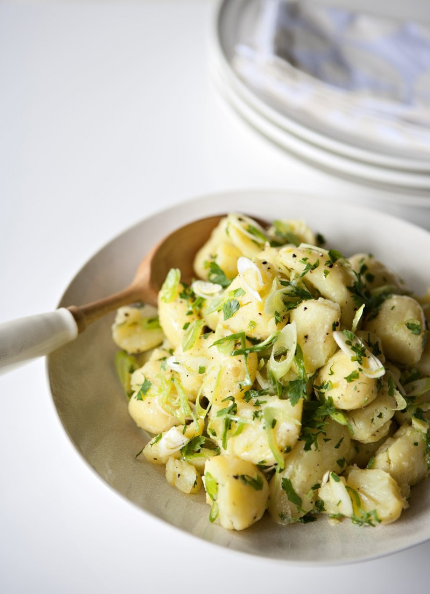 Crushed New Potato Salad with Mustard Dressing