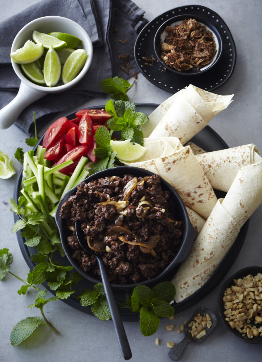 Soy and Spice Beef and Mountain Bread Wraps
