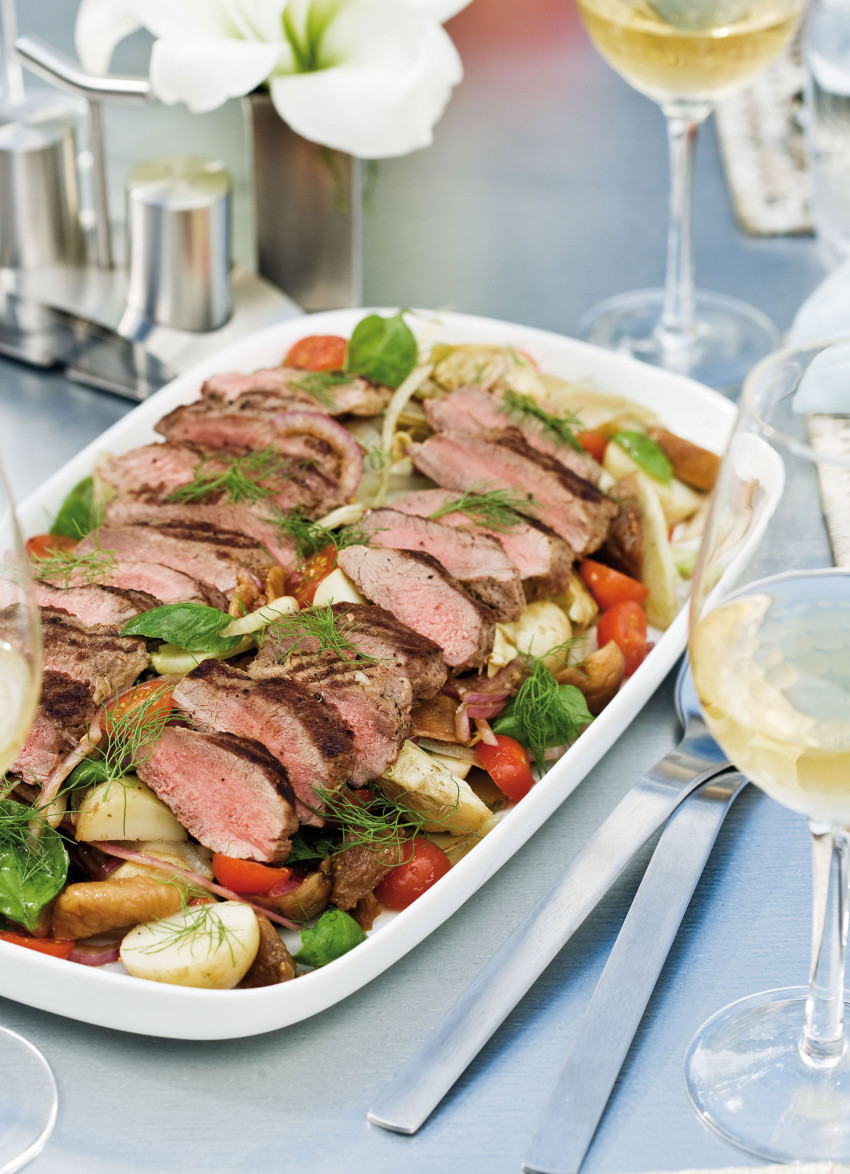 Grilled Lamb with Fennel, Basil and Figs