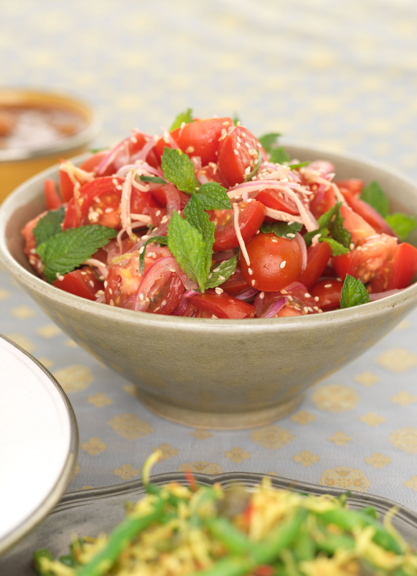 Fresh Tomato, Ginger and Herb Salad