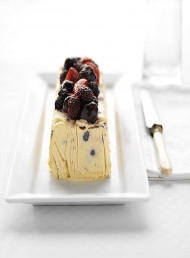 Cherry and Turkish Delight Semifreddo with a Red Fruit Salad