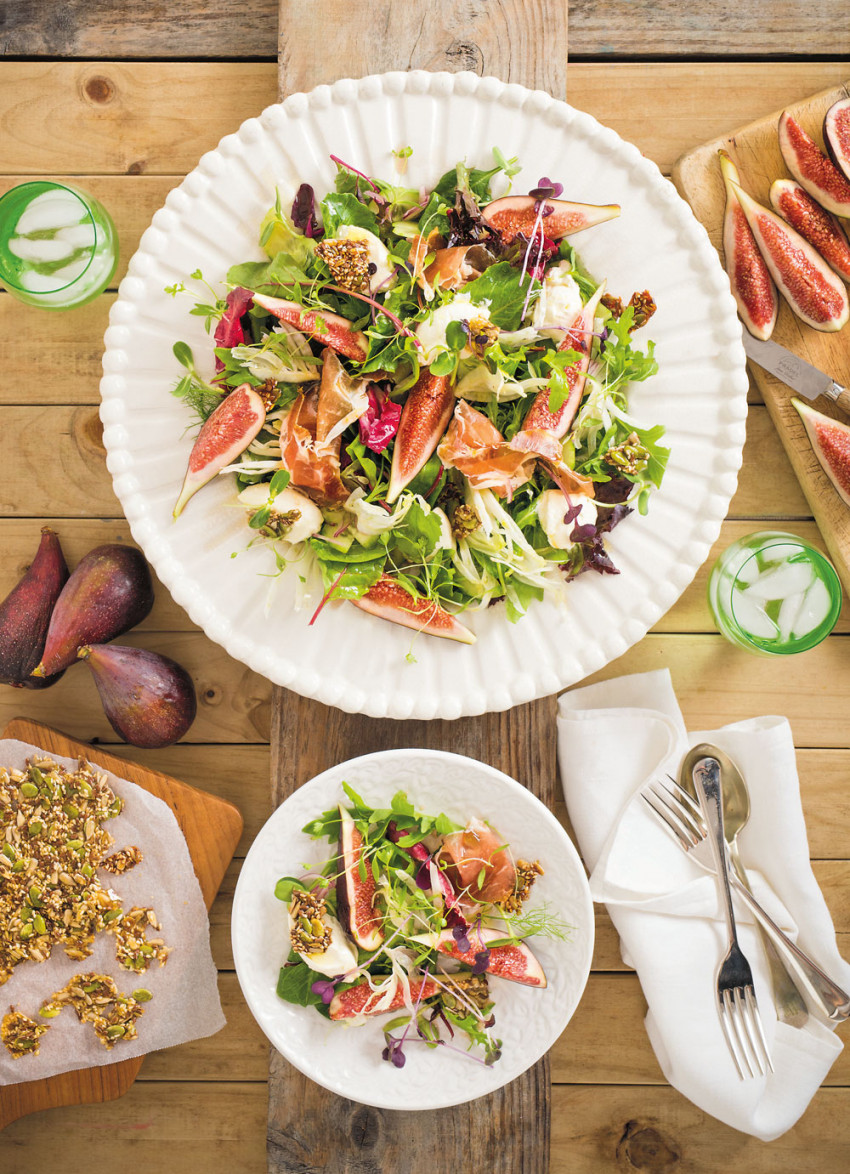 Fig and Prosciutto Salad with Labneh and Fennel-Seed Toffee