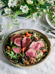 Quick Roasted Silver Fern Farms Beef Eye Fillet Steaks with a Warm Winter Freekeh Salad