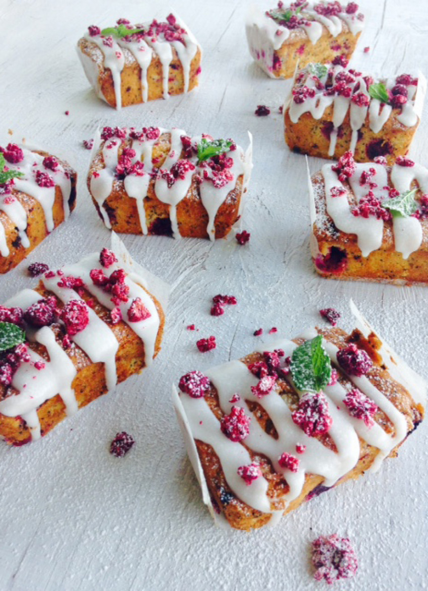 Raspberry, Orange and Poppyseed Cakes