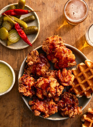 Nashville Buttermilk Fried Chicken with Hot Honey Butter Drizzle