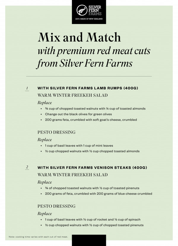 Silver Fern Farms recipe alternatives