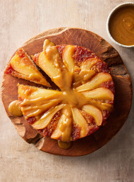 Upside-down Pear and Walnut Pudding Cake