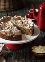 Apple Spice Cake with Brown Sugar and Almond Meringue