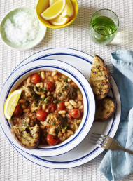 Cajun Lamb Meatballs with White Beans