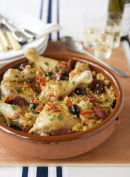 Chicken with Chorizo, Olives and Rice