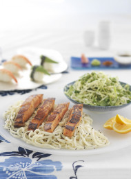 Miso Salmon, Soba Noodles and Salad