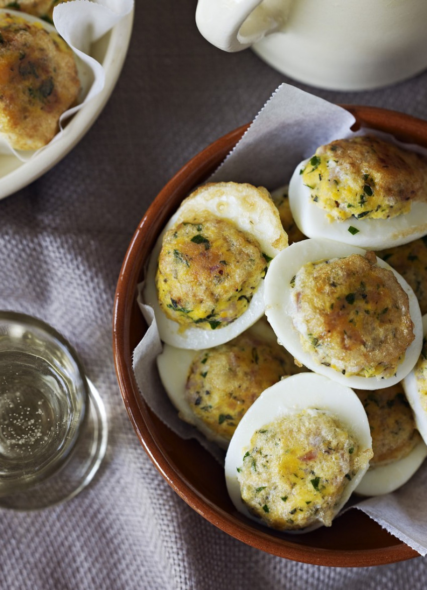 Eggs with a Hazelnut and Herb Stuffing