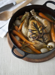 One Pot Chicken Braised with Riesling and Vegetables