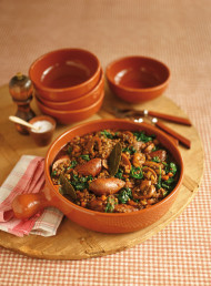Puy Lentils with Sausages and Mushrooms