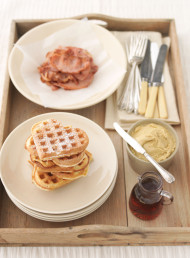 Cinnamon Waffles with Bacon and Whipped Golden Syrup Butter