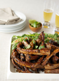 Spare Ribs with Cucumber and Herb Salad