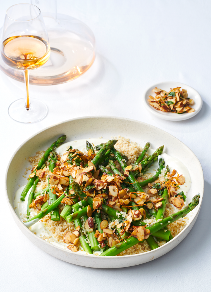 Asparagus and Quinoa Salad with Toasted Almond Dressing