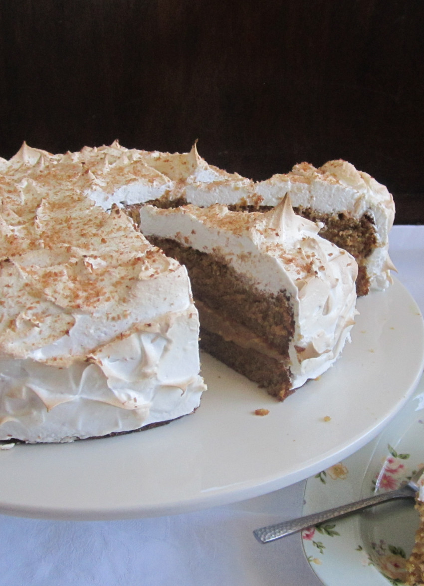 Salted Caramel, Coffee and Toasted Meringue Cake