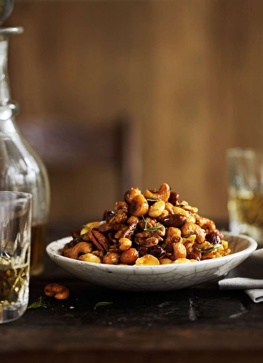 Warm Mixed Nuts with Smoked Paprika and Rosemary