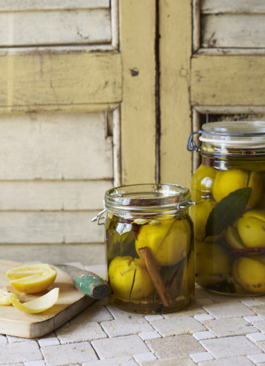 Olive Oil Preserved Lemons with Cardamom, Chilli and Cinnamon 