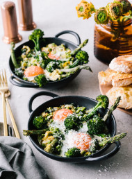 Baked Eggs with Spring Greens
