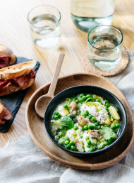 Pea, Bacon and Mint Soup