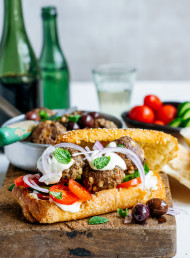 Mediterranean Meatballs with Olives, Feta and Mint