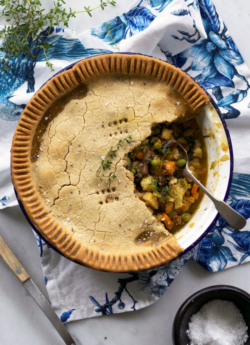 Hearty Vegetable Pie with a Buckwheat and Brown Rice Pastry