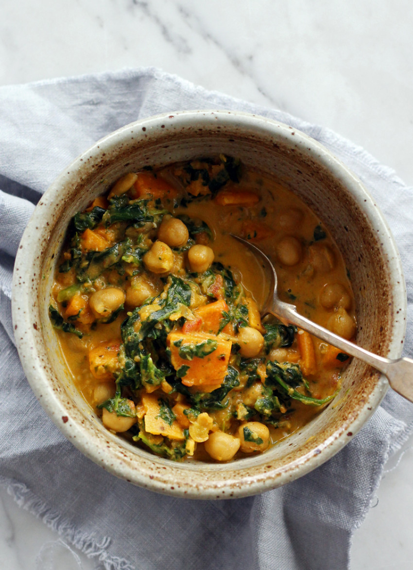 Sweet Potato, Chickpea and Spinach Curry