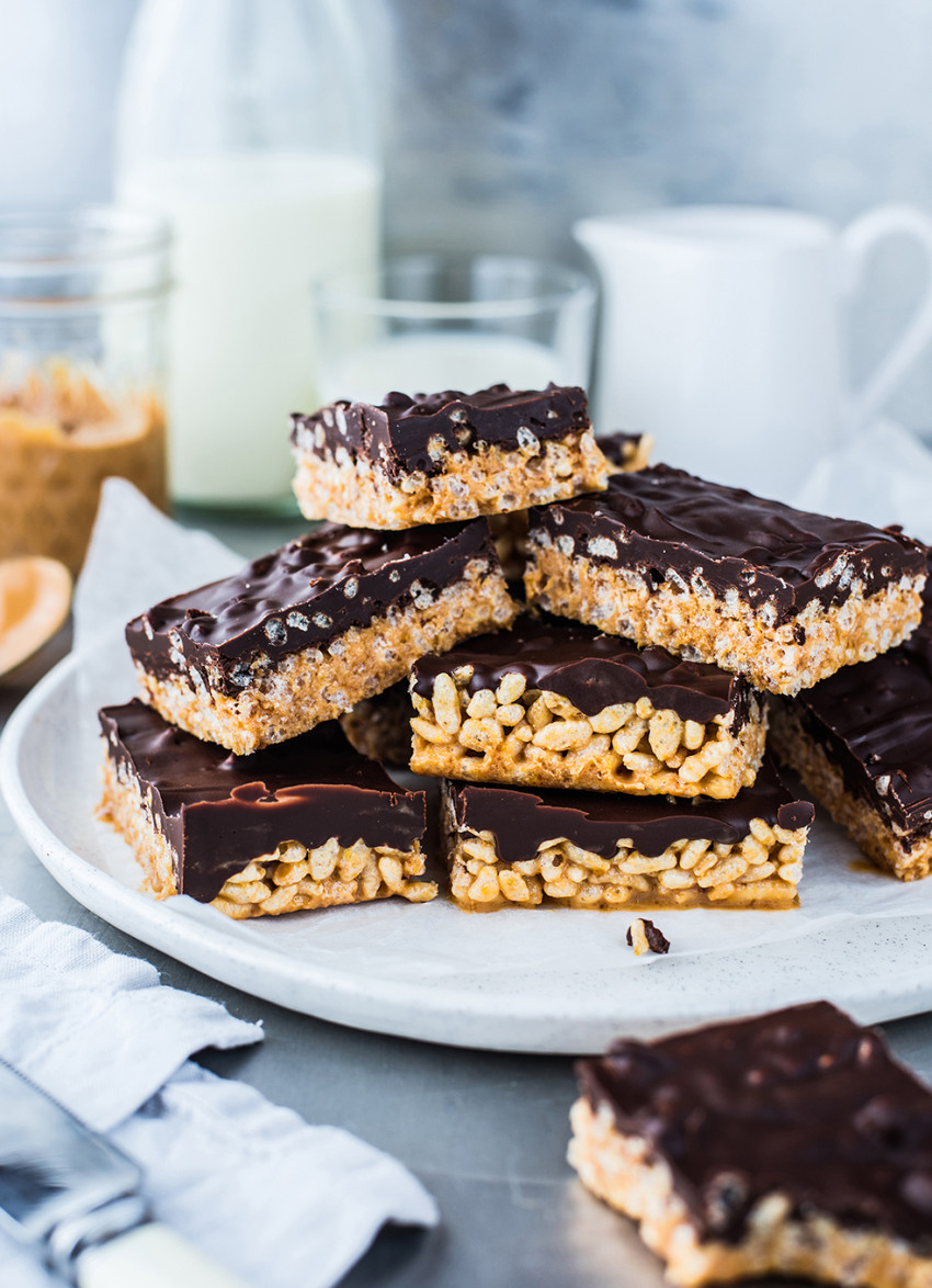 Crispy Puffed Rice and Peanut Butter Slice