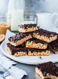Crispy Puffed Rice and Peanut Butter Slice