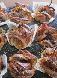 Pear, Chocolate and Croissant Cakes