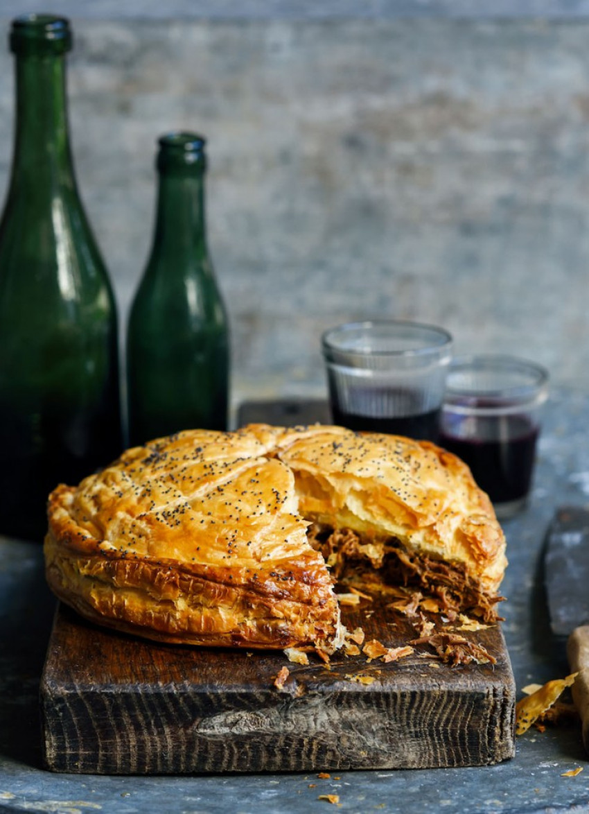 Pulled Lamb, Rosemary and Cheese Pie