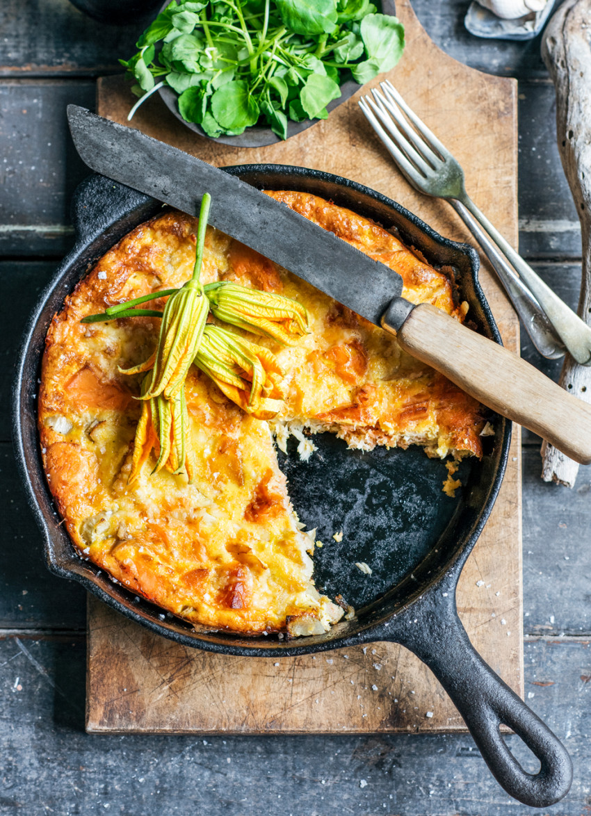 Smoked Fish Frittata with Aioli and Watercress