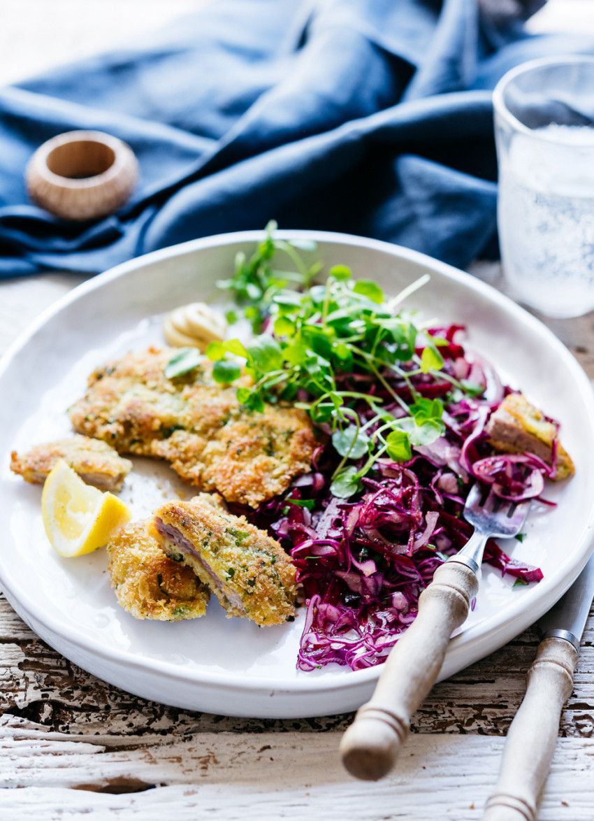 Pork Schnitzel with Pickled Red Slaw